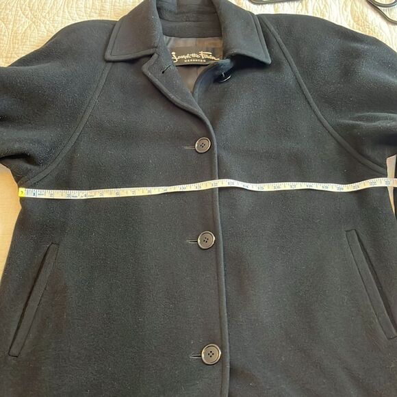 Vintage Joseph the Furrier Regency Cashmere Swing Coat Wool 80s 90s Black Sz 4 - Picture 8 of 11